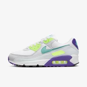 Dámské Tenisky Nike Air Max 90 Bílé Platina Tyrkysové | NK591CNL