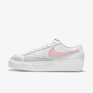 Dámské Tenisky Nike Blazer Low Platformy Bílé Černé Růžové | NK106VPJ