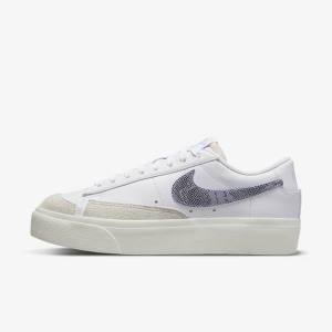 Dámské Tenisky Nike Blazer Low Platformy Bílé Světle Blankyt | NK584QEM