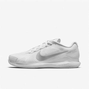 Dámské Tenisové Boty Nike NikeCourt Air Zoom Vapor Pro Hard-Court Bílé Metal Stříbrné | NK819TGW