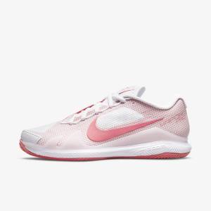 Dámské Tenisové Boty Nike NikeCourt Air Zoom Vapor Pro Clay Court Bílé Růžové Světle Blankyt | NK918LCR