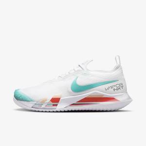 Dámské Tenisové Boty Nike NikeCourt React Vapor NXT Hard Court Bílé Červené Vínové Tyrkysové | NK296NEF