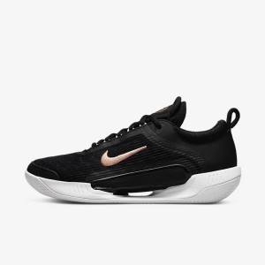 Dámské Tenisové Boty Nike NikeCourt Zoom NXT Clay Court Černé Bílé Tmavě Šedé Metal Červené Hnědé | NK634TZW