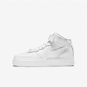 Dětské Basketbalové Boty Nike Air Force 1 Mid LE Older Bílé | NK431KYL