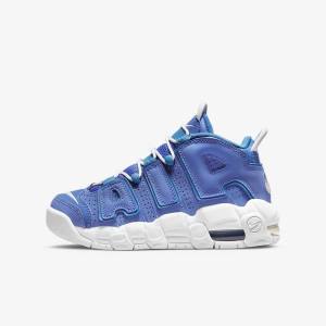 Dětské Basketbalové Boty Nike Air More Uptempo Older Blankyt Bílé | NK453PLV