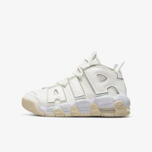 Dětské Basketbalové Boty Nike Air More Uptempo Older Bílé Hnědé Světle | NK958KZF