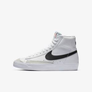 Dětské Basketbalové Boty Nike Blazer Mid 77 Older Bílé Oranžové Černé | NK750EPR