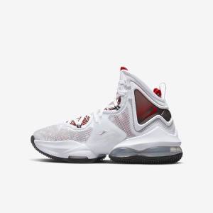 Dětské Basketbalové Boty Nike LeBron 19 Older Bílé Černé Červené | NK450EUF