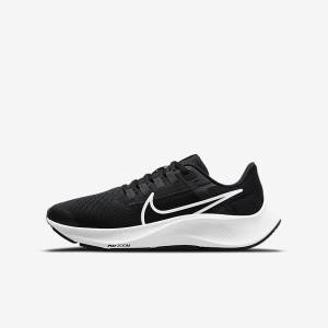 Dětské Běžecké Boty Nike Air Zoom Pegasus 38 Older Silniční Černé Tmavě Šedé Bílé | NK240XSI