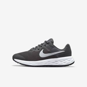 Dětské Běžecké Boty Nike Revolution 6 Older Silniční Šedé Bílé | NK890SPN