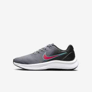 Dětské Běžecké Boty Nike Star Runner 3 Older Silniční Šedé Černé Červené | NK762DQH