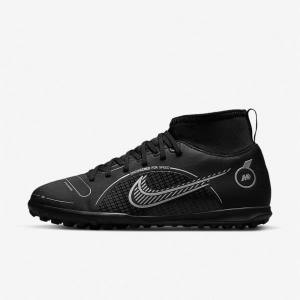 Dětské Kopačky Nike Jr. Mercurial Superfly 8 Club TF Older Turf Černé Šedé Metal Stříbrné | NK493VGB