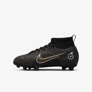 Dětské Kopačky Nike Jr. Mercurial Superfly 8 Pro FG Younger and Older Firm-Grounds Černé Metal Stříbrné Šedé Metal Zlaté | NK864IBF