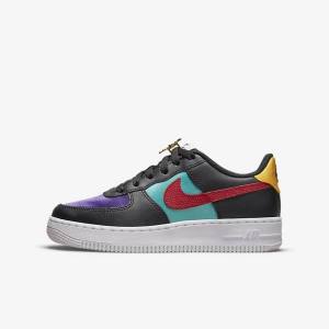 Dětské Tenisky Nike Air Force 1 LV8 EMB Older Černé Tyrkysové Fialové Červené | NK063RXI