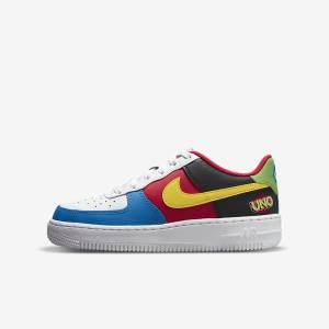 Dětské Tenisky Nike Air Force 1 LV8 Older Bílé Červené Královská Modrá Zlaté | NK581RFL