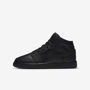 Dětské Tenisky Nike Air Jordan 1 Mid Older Černé | NK034PLX