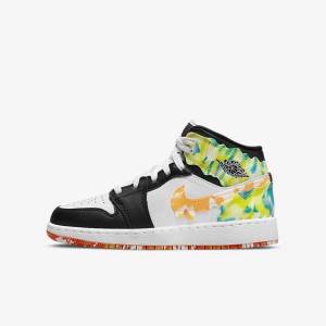 Dětské Tenisky Nike Air Jordan 1 Mid SE Older Černé Oranžové Bílé | NK198ICX