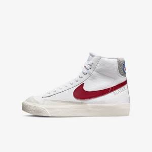 Dětské Tenisky Nike Blazer Mid 77 Older Bílé Světle Šedé Červené | NK625KEN