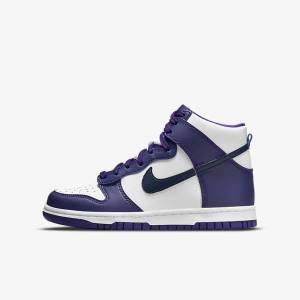 Dětské Tenisky Nike Dunk High Older Bílé Fialové Tmavě Blankyt | NK458UVZ