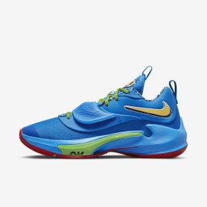 Pánské Basketbalové Boty Nike Zoom Freak 3 Blankyt Bílé Červené Černé | NK470ZSH