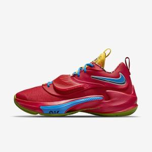 Pánské Basketbalové Boty Nike Zoom Freak 3 Červené Bílé Zelene Černé | NK980ZPG