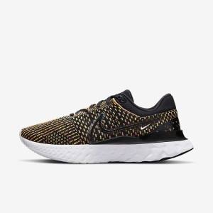 Pánské Běžecké Boty Nike React Infinity Run Flyknit 3 Silniční Černé Blankyt Růžové Bílé | NK037IZB