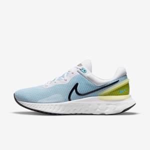 Pánské Běžecké Boty Nike React Miler 3 Silniční Bílé Blankyt Černé | NK592MLW