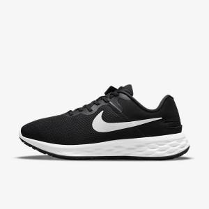 Pánské Běžecké Boty Nike Revolution 6 FlyEase Next Nature Easy-On-And-Off Silniční (Extra Široké) Černé Šedé Bílé | NK376HLW