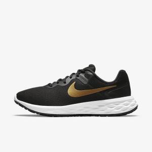 Pánské Běžecké Boty Nike Revolution 6 Next Nature Silniční Černé Bílé Metal Zlaté | NK271SJF