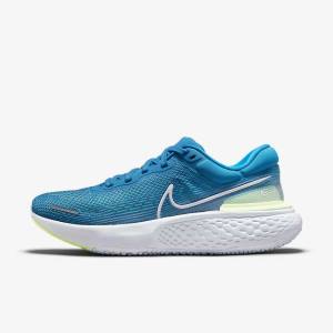 Pánské Běžecké Boty Nike ZoomX Invincible Run Flyknit Silniční Blankyt Světle Zelene Šedé Bílé | NK132SHV