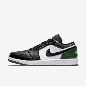 Pánské Jordan Boty Nike Air Jordan 1 Low Zelene Bílé Černé | NK179XPH