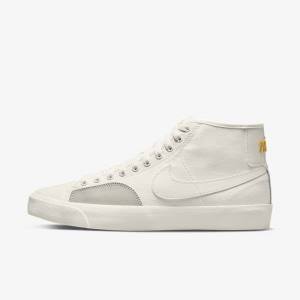 Pánské Skate Boty Nike SB BLZR Court Mid Premium Bílé | NK468FJT