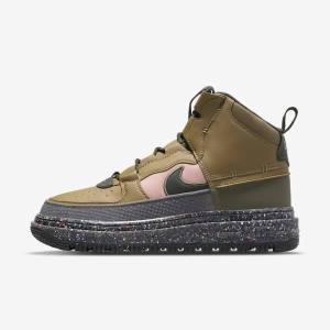 Pánské Tenisky Nike Air Force 1 Boot Hnědé Olivy Zelené Růžové | NK425HBC