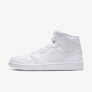 Pánské Tenisky Nike Air Jordan 1 Mid Bílé | NK396DCQ