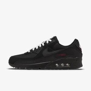 Pánské Tenisky Nike Air Max 90 Černé Červené Bílé | NK493IKP