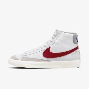 Pánské Tenisky Nike Blazer Mid 77 Bílé Světle Šedé Červené | NK261AQP