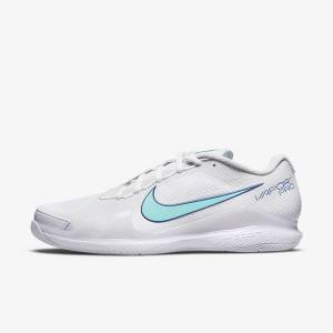 Pánské Tenisové Boty Nike NikeCourt Air Zoom Vapor Pro Hard-Court Bílé Světle Béžový Královská Modrá Blankyt Tyrkysové | NK546HNA